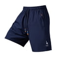 thumbnail image 2 of Men's Elastic Waist Zippered Pocket Training Shorts, Fitness Gym Shorts, Athletic Workout Shorts, Polyester Quick Dry & Breathable, For Running, Jogging, Sports, Summer | JASKFLY,Blue XS, 2 of 9