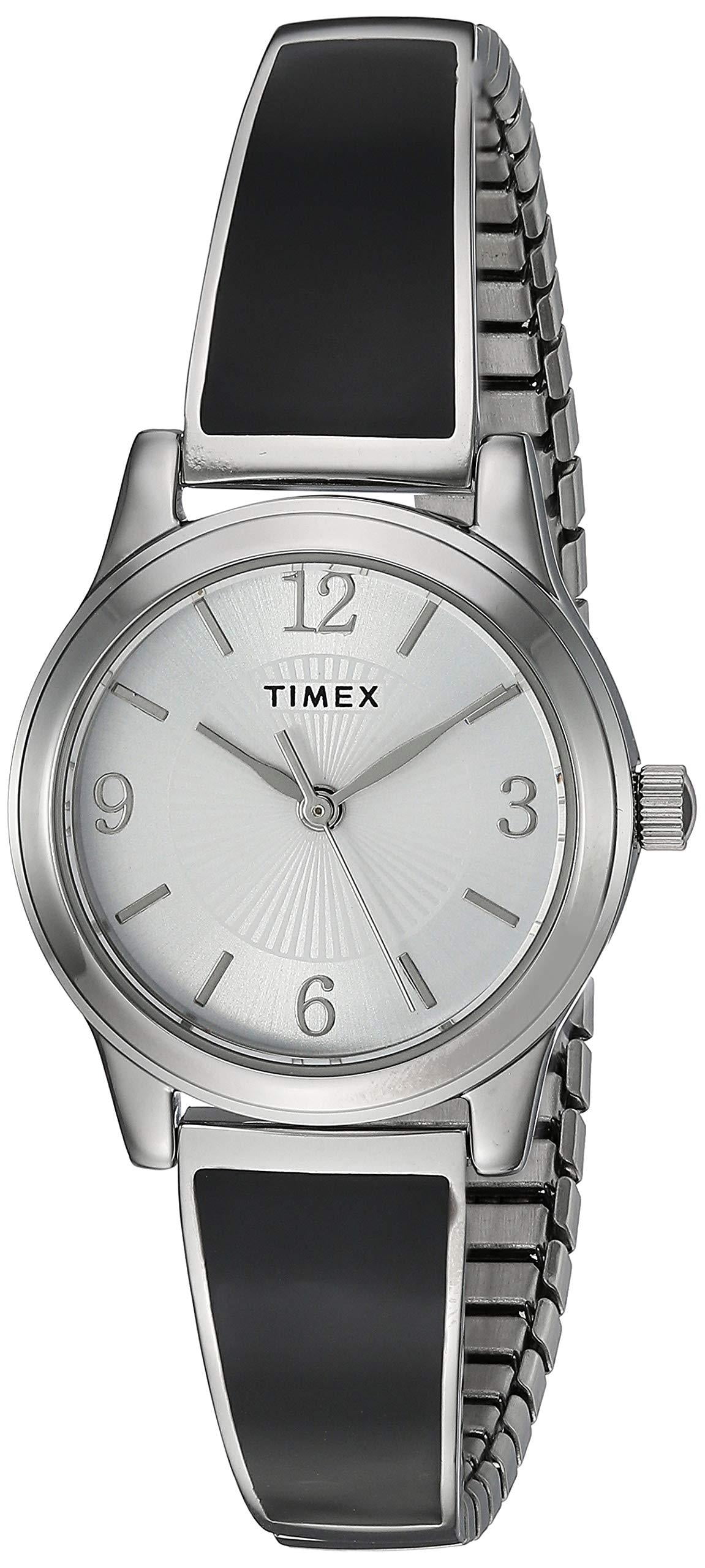 Timex Women's Stretch Bangle 25mm Watch Black/SilverTone Walmart Canada