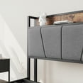 thumbnail image 5 of SYNGAR Platform Bed Frame Full Size with Storage Headboard, 2 Charging Outlets and USB Ports, Industrial Metal Full Bed Frame with Strong Slat Support, No Box Spring Needed, Rustic Brown, 5 of 8