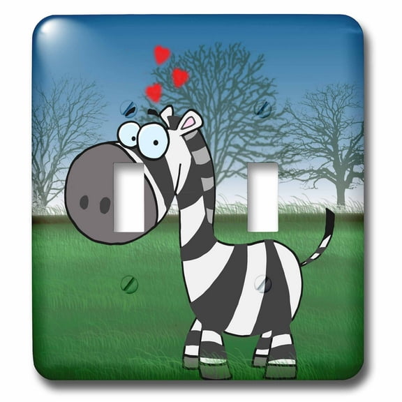 3dRose, Baby Zebra on Scenery Background, double toggle switch