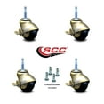 thumbnail image 2 of 2 Inch Antique Brass Hooded Grip Neck Ball Casters with Brakes Set of 4 SCC, 2 of 2
