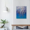 thumbnail image 3 of JEUXUS  Paintings, Abstract Wall Art Thick Textured Blue Flowers Canvas Wall Art Modern Decoration Floral Canvas Wall Art, 3 of 4