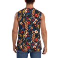 thumbnail image 4 of Lsque Orchids Flowers Print Men's Cotton Blend Sleeveless Muscle Shirts (S-3XL)- Moisture Wicking, Odor Protection, UPF 30+,XX-Large, 4 of 8