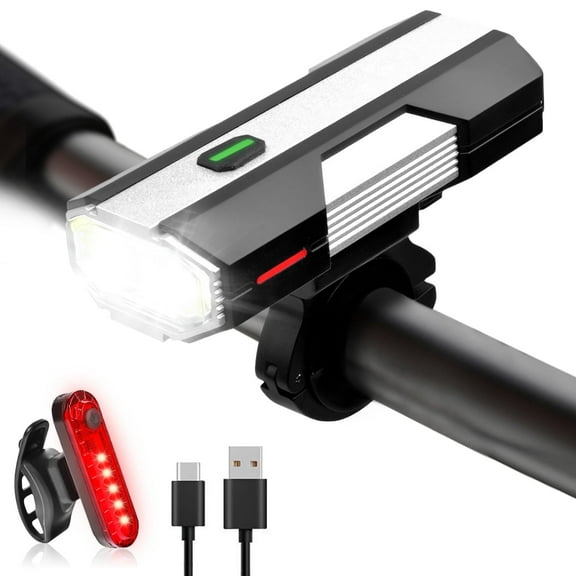 Andizun Bike Lights, 6 4 Modes Rechargeable Type-C Bike Light for Night Riding, Anti-Dazzle High Lumen LED Bike Lights Front and Rear, Road, Cycling, Biking