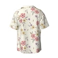 thumbnail image 2 of Xecao offers the Floral for Men's Casual Short-sleeved Shirt, a button-up collared shirt with a pocket, perfect for beach vacations and yacht travel in the Medium size., 2 of 7