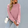 thumbnail image 5 of Duoif Womens Sweatshirt, Oversized Crew Neck Sweatshirt - Women's Fall Pullover Sweatshirt for Women Light Pink XXXL, 5 of 6