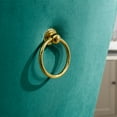 thumbnail image 3 of Set of 2 Velvet Fabric Dining Chairs Luxury Tufted Back with Nailed Trim and Back Ring Pull Home Kitchen Dining Room Chairs Armless Accent Side Chairs Solid Steel Legs(with Steel Leg), 3 of 8