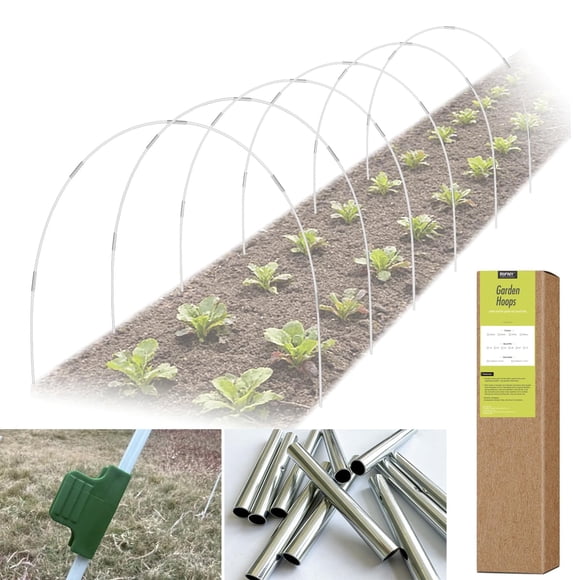 Kit de aros de jardín RIFNY para camas elevadas con estacas de fibra de vidrio