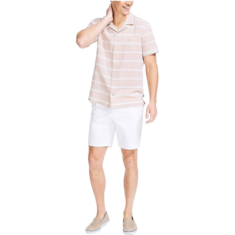 Nautica Big and Tall Short Sleeve Classic Fit Solid Linen Button Down Shirt,  Sandy Bar, Small : : Clothing, Shoes & Accessories