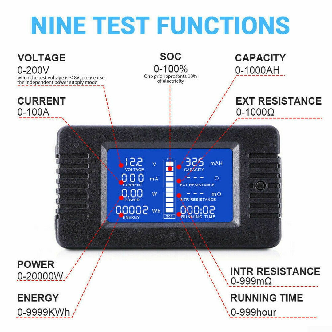 Digital Monitor LCD Watt Meter DC Amperemeter RC Batterie Leistung Volt Amp Digital Monitor LCD Watt Meter DC Amperemeter RC Batterie Leistung Volt Amp