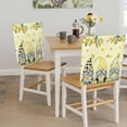 thumbnail image 5 of Yellow Lemon Gnome Chair Covers Set of 1 Summer Fruit Pink Flower Plant Chair Back Covers Stretch Removable Washable Slipcovers Protector for Dining Room Kitchen Party Decor, 5 of 9