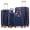 Navy Blue Tan, variant on 4 Piece Luggage Set 16/20/24/28 inch Hardside Lightweight Suitcase with Spinner Wheels (Lime Green)