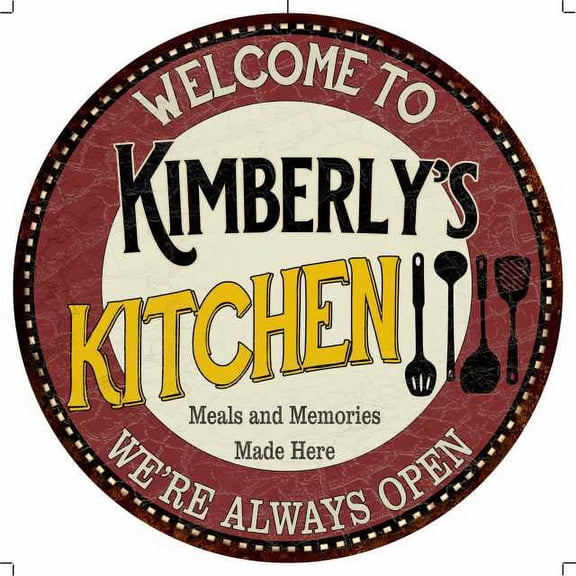 Kimberly's Kitchen 14" Round Metal Sign Bar Game Room Wall Decor 100140040026