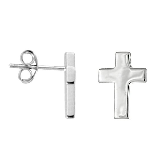Sterling Silver Mini Cross Stud Post Earrings