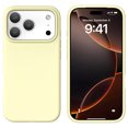 thumbnail image 1 of Premium Silicone Case with Soft Anti-Scratch Lining for iPhone 17pro 6.3 Inch, Shockproof Protective Cover, Creamy Yellow, 1 of 5