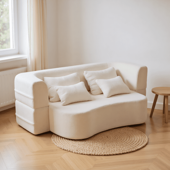 Weetoo Sofa Bed Modern Futon Boneless Couch Folding Modular Sleeper Sofas for Living Room ,No Assembly Required