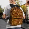 thumbnail image 3 of Gukieu Golden Glitter Print Backpack, Waterproof Backpack with Adjustable Shoulder Straps, Suitable for Campus, Business, Travel, Unisex, 3 of 6