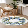 thumbnail image 5 of Round Area Rug 3ft, Watercolor Colorful Easter Egg Flower on White Non-Slip Non-Shedding Floor Mat, Spring Leaves Washable Sturdy Carpet for Living Room Bedroom Home Decor, 5 of 9