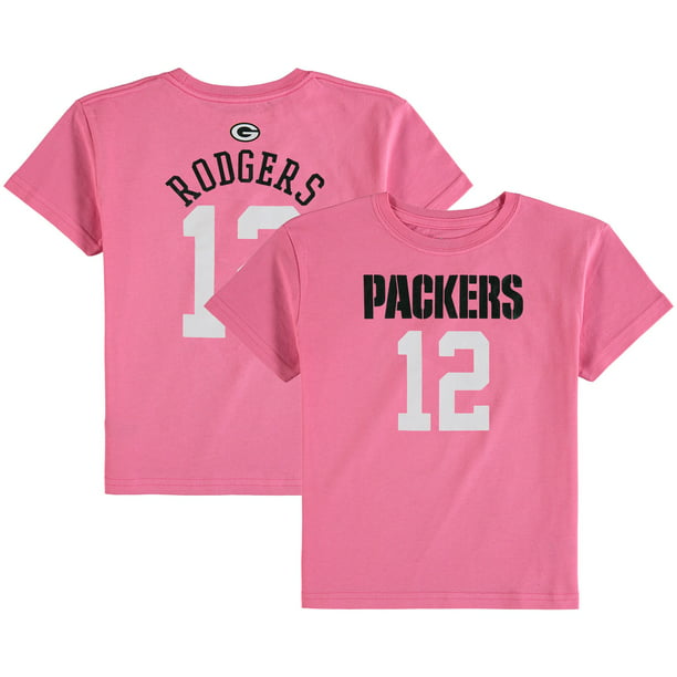 Aaron Rodgers Green Bay Packers Girls Preschool Mainliner Player Name & Number T-Shirt - Pink