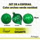 thumbnail image 2 of Esferas para árbol de navidad Artego extra grandes de 15 cm de diámetro paq 6 esferas  Verde Navidad * Línea Caramel 3 texturas y acabados diferentes para colgar Christmas ornaments, 2 of 7