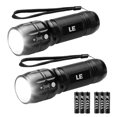 thumbnail image 1 of Lepro 2-Packs LED Flash Light LE1000 High Lumens, Mini Multifunction Tactical Flashlight , Zoomable, Waterproof, Adjustable Brightness, for Camping, Outdoor and Emergency Use (AAA Batteries Included), 1 of 7
