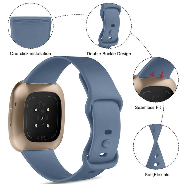 WIFKLSIIPG Breathable Sweatproof Solid Color Silicone Watch Strap Compatible with Versa 3 and Sense