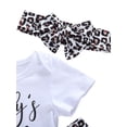 thumbnail image 5 of Qiylii Baby Girls Clothes Set, Letter Bodysuit+Leopard Trousers+Headband, 5 of 7