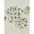 thumbnail image 2 of Wassery Baby Boys Summer Outfits Bear Print Short Sleeve Shirt Lapel Neck Tops and Elastic Shorts 2Pcs Toddler Casual Clothes Set 6M-4T, 2 of 9