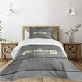 thumbnail image 3 of Ambesonne Fitness Quilted Bedspread Set 2 Pcs, Club Wood Planks, Twin Size, Pale Yellow Black Grey, 3 of 6