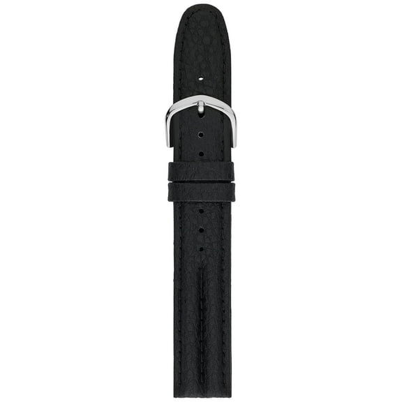 18MM Black Genuine Leather Textured Replacement Watch Band (FMDBA009)