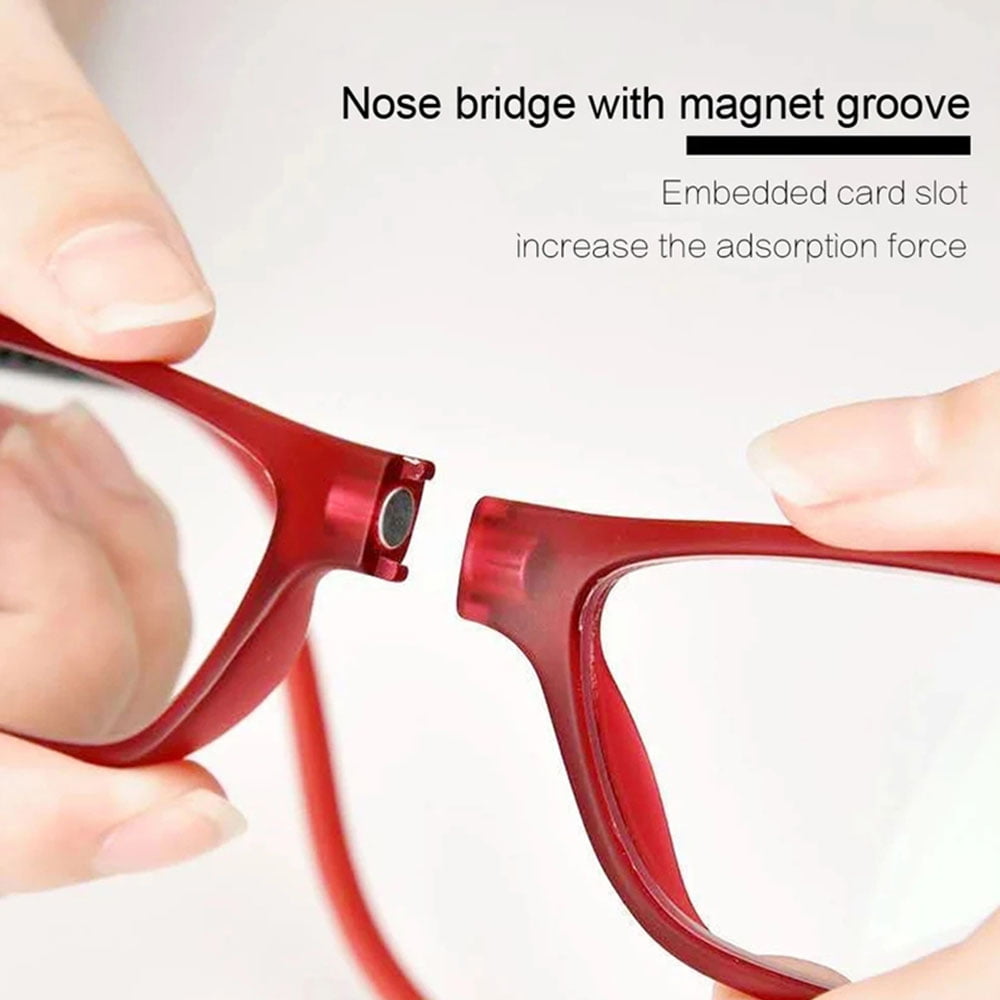 Spostyle Portable Magnetic Reading Glasses With Hang a neck Reading Glasses With Magnet For Both Men And Women +1.50 +2.00