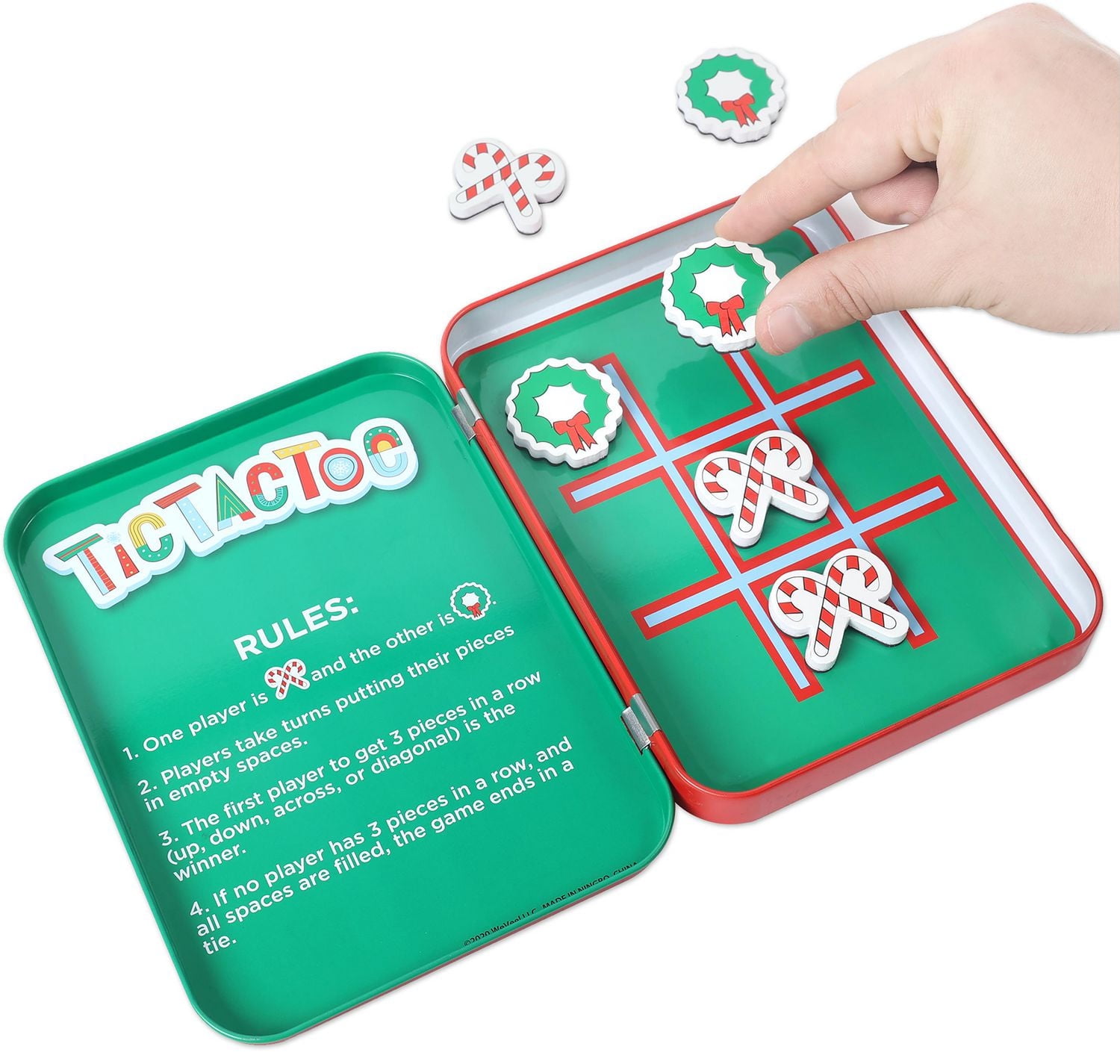 Jeux de voyage de Noël – Jeu de poche magnétique - Jeu de Tic Tac Toe