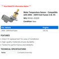 thumbnail image 2 of Water Temperature Sensor - Compatible with 2006 - 2009 Ford Fusion 3.0L V6 2007 2008, 2 of 2