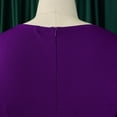 thumbnail image 6 of AURA Plus Size High Waist Pencil Midi Dress Round Neck 3 4 Sleeve Ruched Solid Color Zip Back, 6 of 10