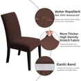 thumbnail image 2 of Chair Covers for Dining Room 6 Pack, Solid Stretch Dining Chair Covers, Washable Kitchen Slip Covers, (Brown, 6 Pack), 2 of 5