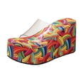 thumbnail image 4 of Rokment Women's Platform Wedges Dress Slip on Sandals Trendy Casual Open Toe Clear Band Chunky High Heels Beach Summer Heeled Walking Slides Slippers Yellow Size 6.5, 4 of 6