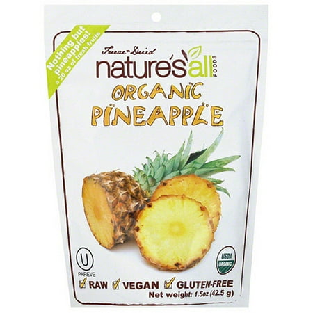 Natures All Foods Freeze & Dried Organic Pineapple, 1.5 Oz