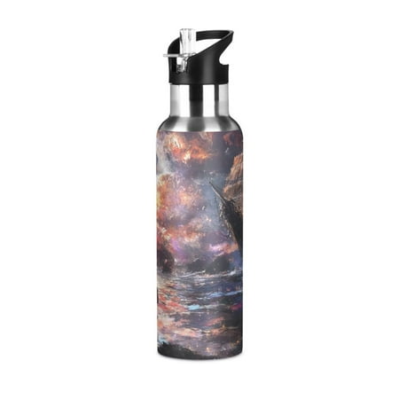 

Sports Bottle，Girl Waiting for The Boat10.8 ×2.8 The Inside of The Kettle Is Made of Food Grade 304 Stainless Steel