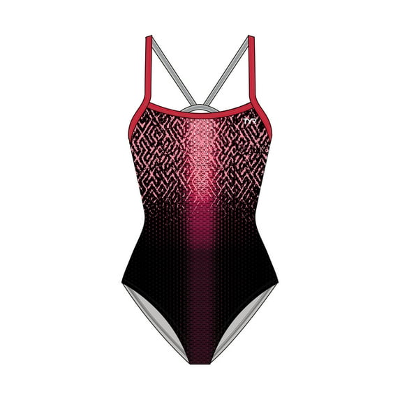TYR Womens Odyssey Diamondfit One Piece (Red, 26)