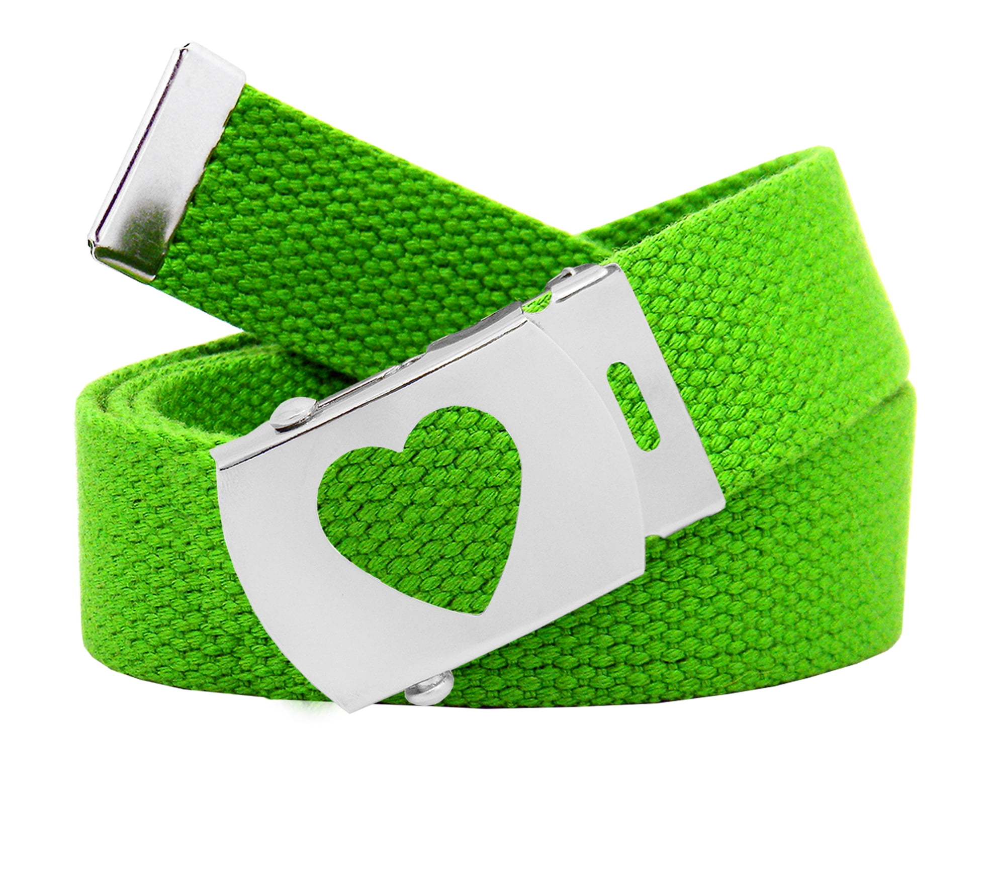 Build A Belt Girls School Uniform Silver Slider Heart Belt Buckle