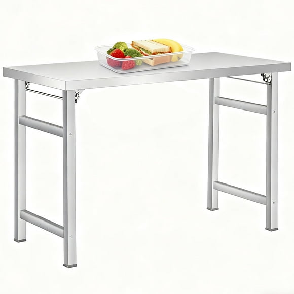 Stainless Steel Workstation Folding Table 36"x24", 520 LBS Commercial Work Table for Home, Kitchen, Restaurant