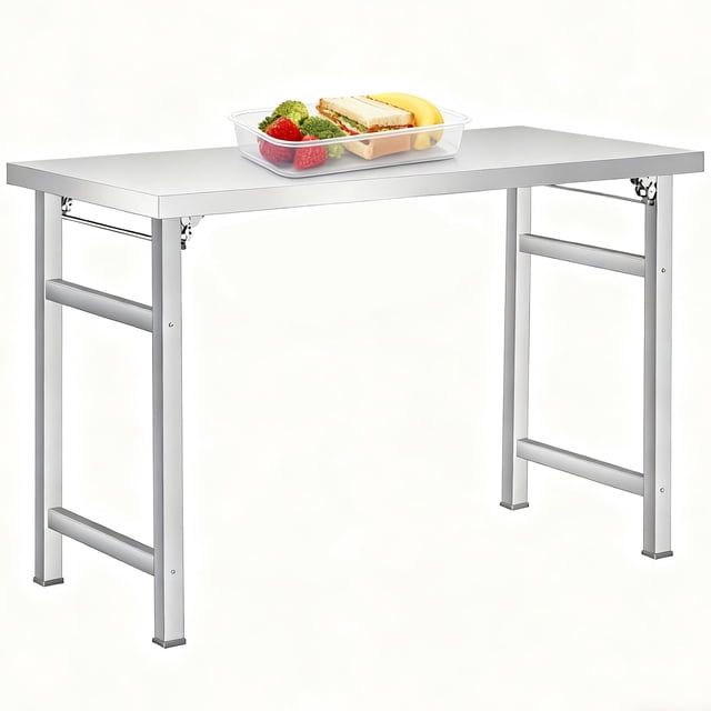 Stainless Steel Workstation Folding Table 36"x24", 520 LBS Commercial Work Table for Home, Kitchen, Restaurant