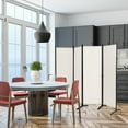 thumbnail image 2 of Costway 4-Panel 5.6ft Room Divider Folding Fabric Privacy Screen w/Steel Frame White, 2 of 10