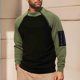 thumbnail image 1 of pstuiky camisas de manga larga para hombre, Blusa informal de manga larga con cuello alto y cremallera cálida de polar de color liso para hombre Tops de talla grande para hombre m, 1 of 9