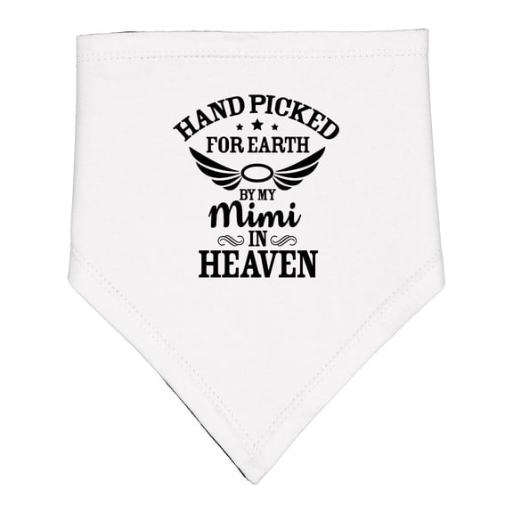 Inktastic Handpicked for Earth by My Mimi in Heaven with Angel Wings Baby Bandana Bib