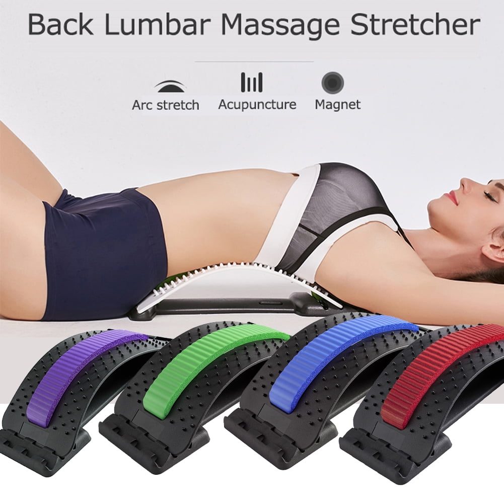 SYWAN Back Support Stretcher Spine Posture Corrector Massager,Adjustable spine stretcher Lumbar Traction Spine Deck for Lower & Upper Muscle, Great for Herniated Disc,Sciatica,Scoliosis