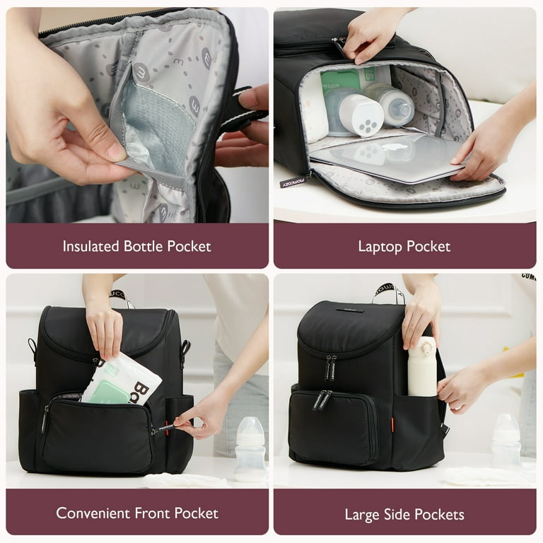Momcozy Baby Diaper Travel Bag, Black