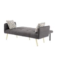 thumbnail image 6 of Gewnee 67.72" Modern Futon Sofa Bed with Adjustable Backrest & Armrest,Teddy Fabric,Golden Metal Legs,Includes Jacquard Toss Pillows,Sleeper Sofa for Small Space,Living Room,Office., 6 of 12