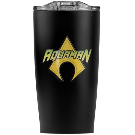 Aquaman Logo Stainless Steel 20 oz Travel Tumbler Vacuum Insulated & Double Wall with Leakproof Sliding Lid | Great for Coffee/Hot Drinks and Cold Beverages