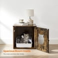 thumbnail image 2 of Feandrea Cat Litter Box Furniture, Hidden Enclosure Cabinet, Indoor Cat House, End Table, Nightstand, Rustic Brown and Black, 2 of 9